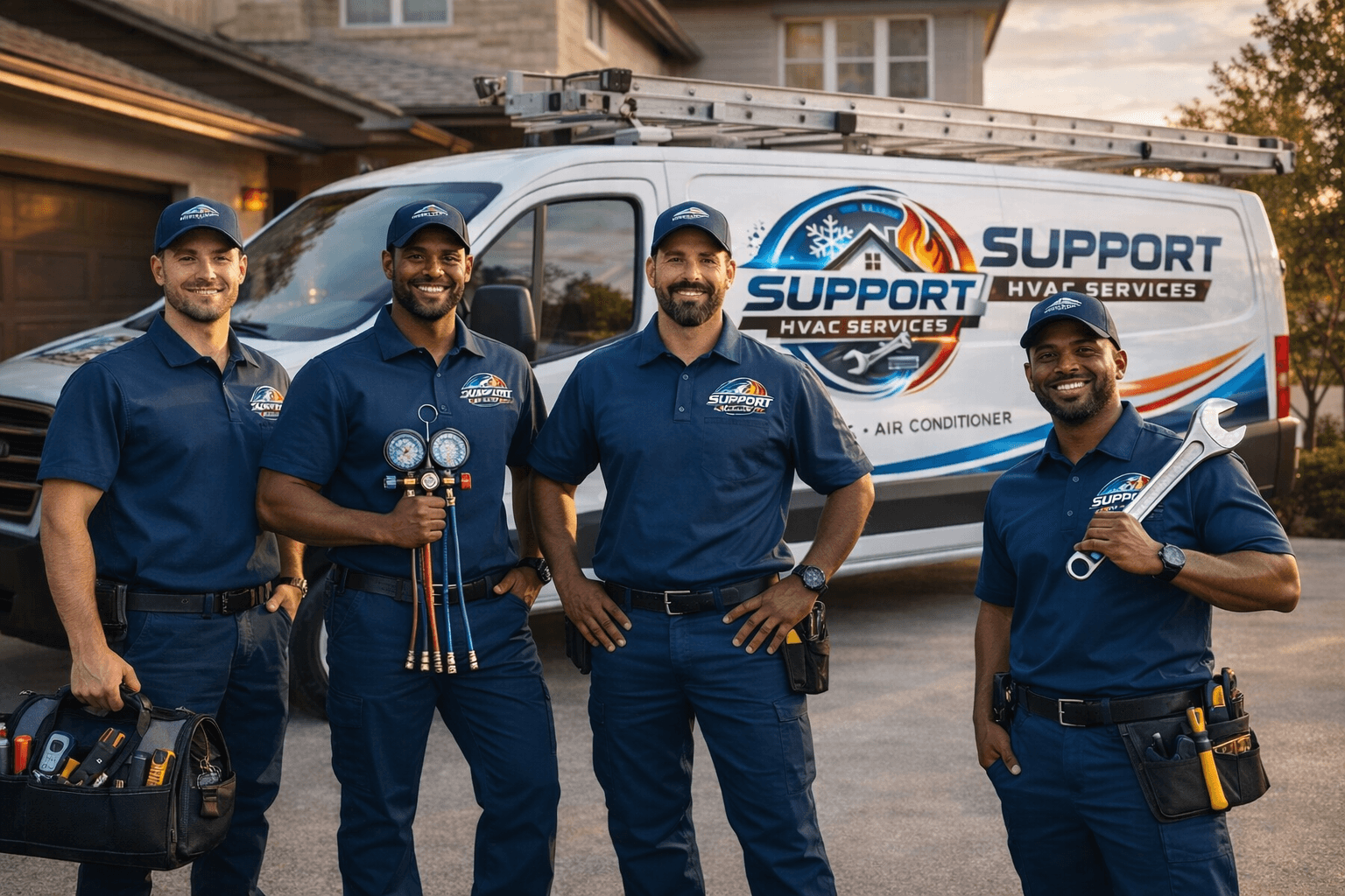 HVAC technicians working